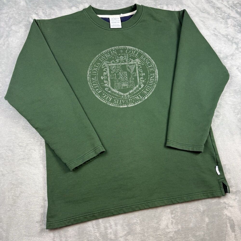 Vintage Trinity College Dublin Crewneck Sweatshirt Green Ireland University L